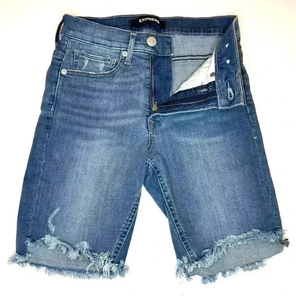 Express Womens Bermuda High Rise Stretch Shorts Size 2 - Picture 3 of 6